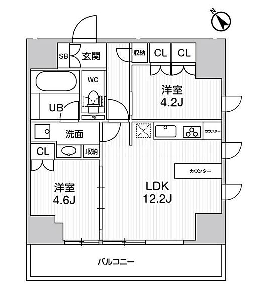 nido SUGAMO ｜東京都豊島区巣鴨2丁目(賃貸マンション2LDK・7階・51.12㎡)の写真 その2