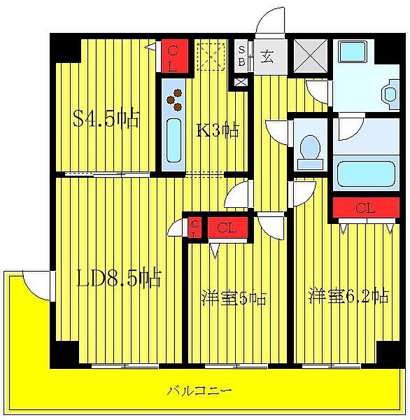 ドゥーエ東十条 1203｜東京都北区中十条4丁目(賃貸マンション2LDK・12階・60.54㎡)の写真 その2