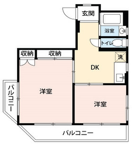 東京都北区豊島1丁目(賃貸マンション2DK・5階・33.97㎡)の写真 その2