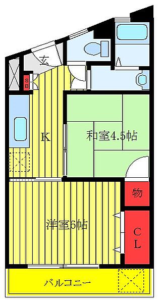 東京都板橋区蓮沼町(賃貸マンション2K・2階・33.30㎡)の写真 その2