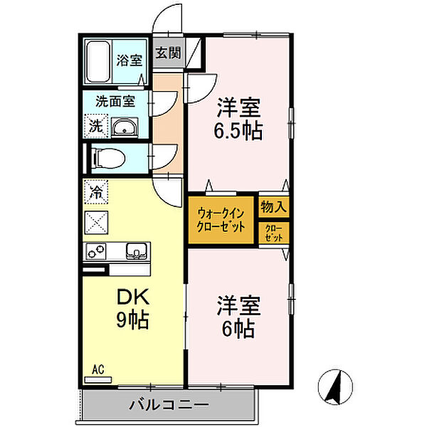 東京都足立区六木3丁目(賃貸アパート2DK・1階・50.28㎡)の写真 その2