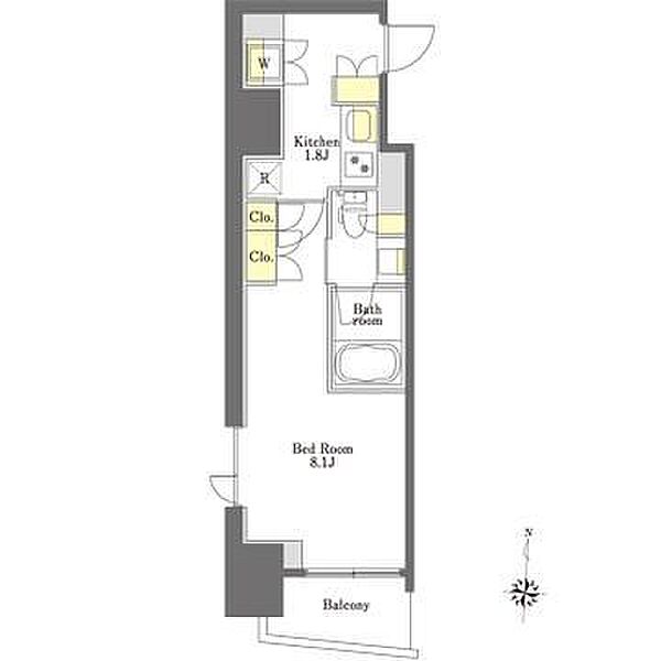 プライムメゾン市谷山伏町 609｜東京都新宿区市谷山伏町(賃貸マンション1K・6階・27.29㎡)の写真 その2