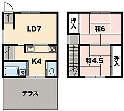 重田コーポ2 2LDKの間取図画像