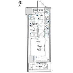 エストゥルース横濱吉野町 804 8階1Kの間取り