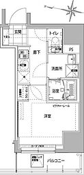 ハーモニーレジデンス横浜大通り公園 1Kの間取図画像