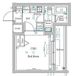 ラフィスタ元町2 1Kの間取図画像