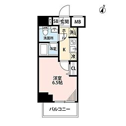 MAXIV横浜吉野町NORTH(マキシヴヨコハマヨシノチョウ 1Kの間取図画像