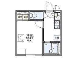 レオパレスヴェルノ 1Kの間取図画像