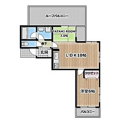 ローズマンションR&A 1SLDKの間取図画像