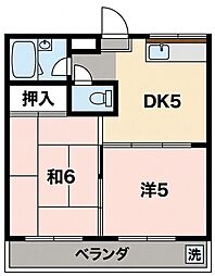 サンパレススズキ 2DKの間取図画像