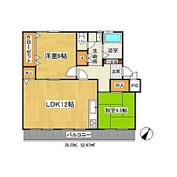 名瀬東マンション 2LDKの間取図画像