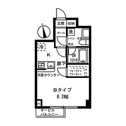 リバージュ弘明寺 1Kの間取図画像