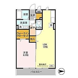 エクセル 1LDKの間取図画像