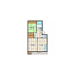 栄昇ハイツ 2DKの間取図画像