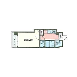 エヴァレジデンス富岡 1Kの間取図画像