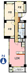 カマクラ大船コーポ 3LDKの間取図画像