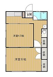 さくらマンション 2DKの間取図画像