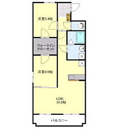 シャインセレステ 1階2LDKの間取り