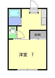 フォーブル山岡 1Kの間取図画像