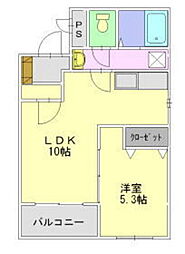 けやきプラッツ 1LDKの間取図画像