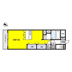 芦屋大桝町アネックス 1Kの間取図画像