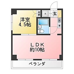 メゾン・ド・フレール 1LDKの間取図画像
