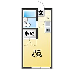 Sヒルサイドテラス ワンルームの間取図画像