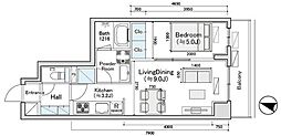 ディオスプラド 1LDKの間取図画像