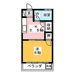 アメニティ千川 1Kの間取図画像
