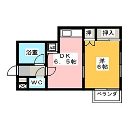 メゾン榎本 1DKの間取図画像