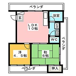 フラッツ東長崎 2DKの間取図画像