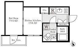 CREATIF池袋本町 1DKの間取図画像