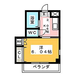 DomusHiro 1Kの間取図画像