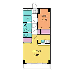 秀和五反田駅前レジデンス 5階1LDKの間取り