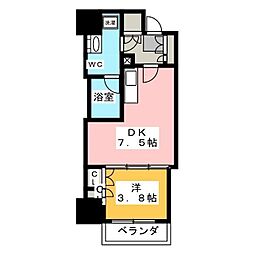 パークアクシス大塚サウスレジデンス 1階1DKの間取り
