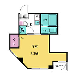山一南大塚マンション 7階1Kの間取り