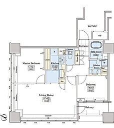 レジディアタワー上池袋タワーサイド 2LDKの間取図画像