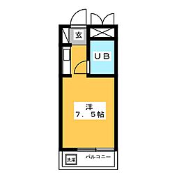 駒込K&M ワンルームの間取図画像