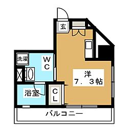 ロネスタR文京護国寺 ワンルームの間取図画像