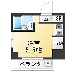 メゾン・タカクラ 1Kの間取図画像
