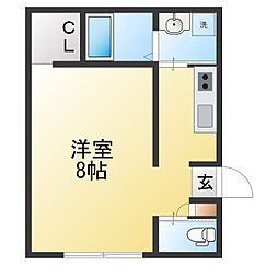 正和FORT ワンルームの間取図画像