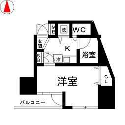 ドルチェロイヤルステージ新大塚 1Kの間取図画像
