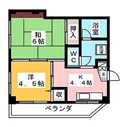 ゴトーハイツ 2Kの間取図画像