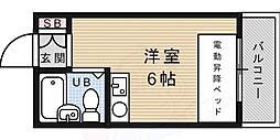 篠原ヒルズコート ワンルームの間取図画像