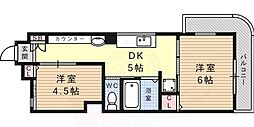稗田ハイム 2DKの間取図画像