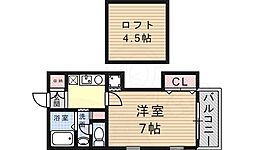 モトヤマナカマチS&Hビル 1Kの間取図画像