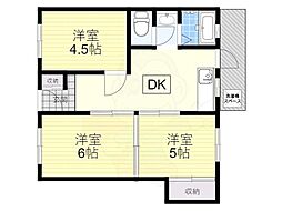 六甲マンション 3DKの間取図画像