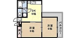 シャルム桜ケ丘 2DKの間取図画像