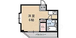 パラッツオ西岡本 ワンルームの間取図画像