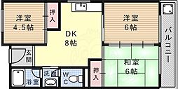 不二ビル 3DKの間取図画像